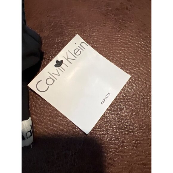 Calvin‎ Klein Black Bralette M 90% Cotton Elastic Band Racerback Style - Picture 3 of 6